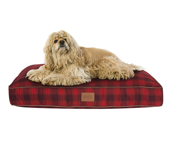 Pendleton Red Ombre Plaid Dog Bed is best bed to nap