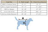 Pendleton dog coat sizing chart in Wunderpets