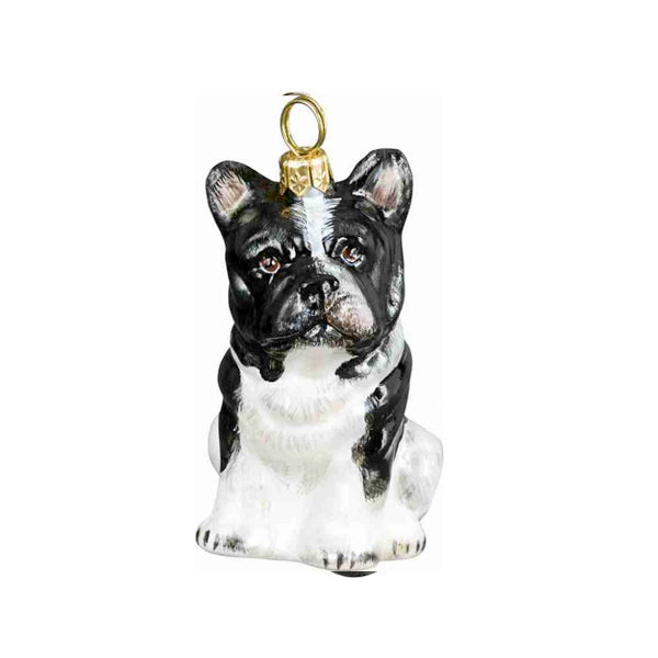 French Bulldog Black White Ornament by Joy To The World