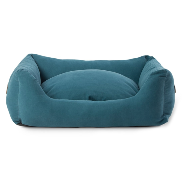 Luxury Cotton Canvas Designer Dog Bed in Blue