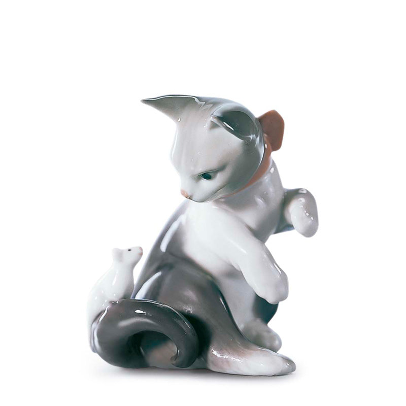 Lladro Cat and Mouse Figurine