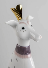 Lladro modern dog figurine in glossy porcelain