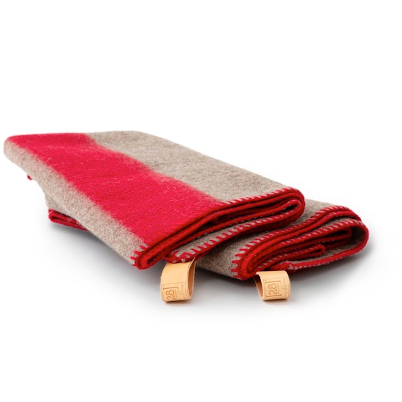 Ansel luxury wool dog blanket in red