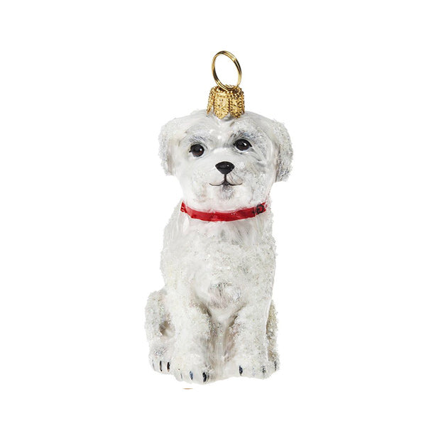 Maltese Puppy Snowy Dog Ornament by Joy To The World