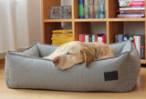 Golden retriever sleeping on a large size dog bed by Miacara