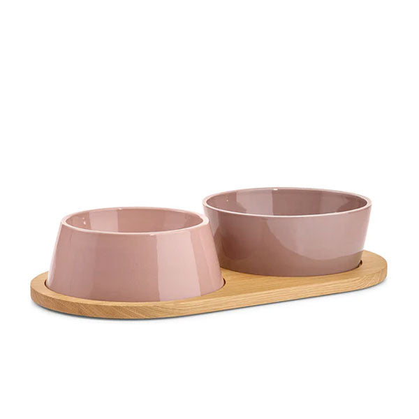 Doppio Porcelain dog bowl set from Miacara