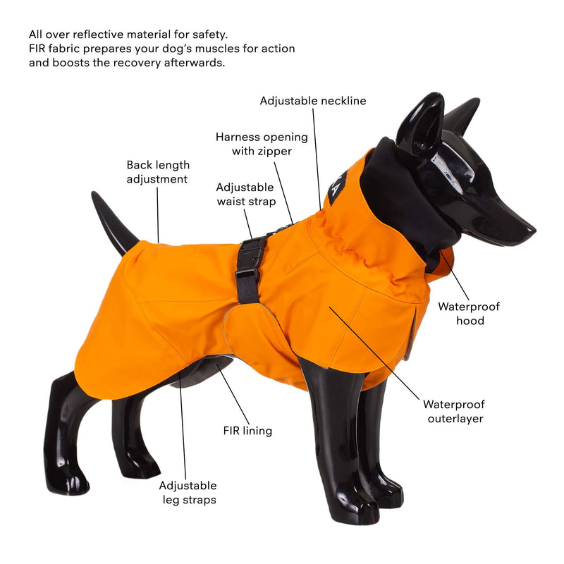 Orange color raincoat for dogs