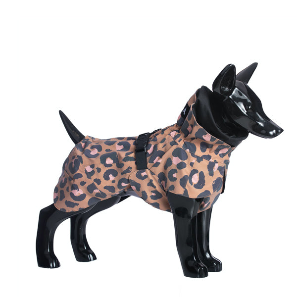 Paikka raincoat for dogs in leopard pattern