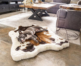 Pup Rug Faux Cowhide Memory Foam Large Dog Bed