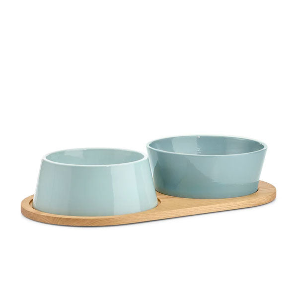 Modern porcelain dog bowls by Miacara Doppio