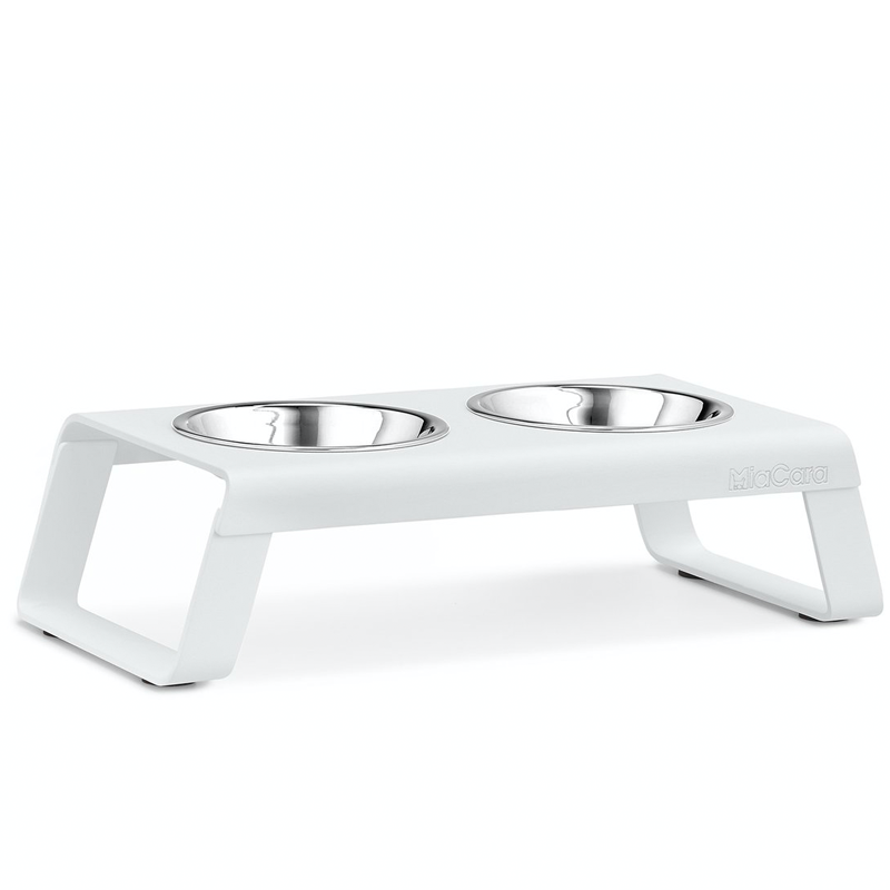 MiaCara Desco Cat Feeder | Shop Elevated Bowls for Cats / White