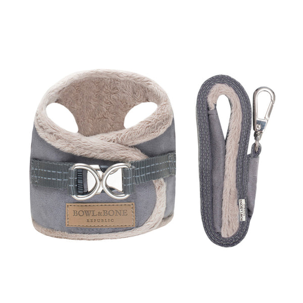 Yeti Small Dog Harness & Leash Set in Grey color